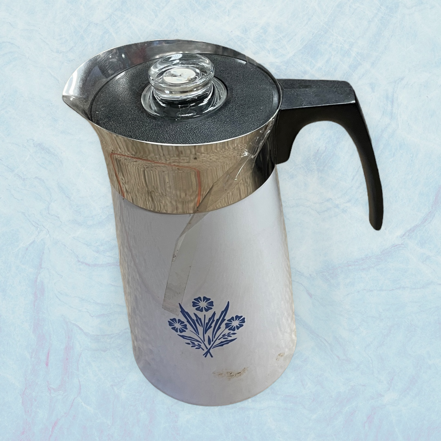  Corning Ware Blue Cornflower 6 Cup Stovetop Coffeepot Percolator:  Home & Kitchen