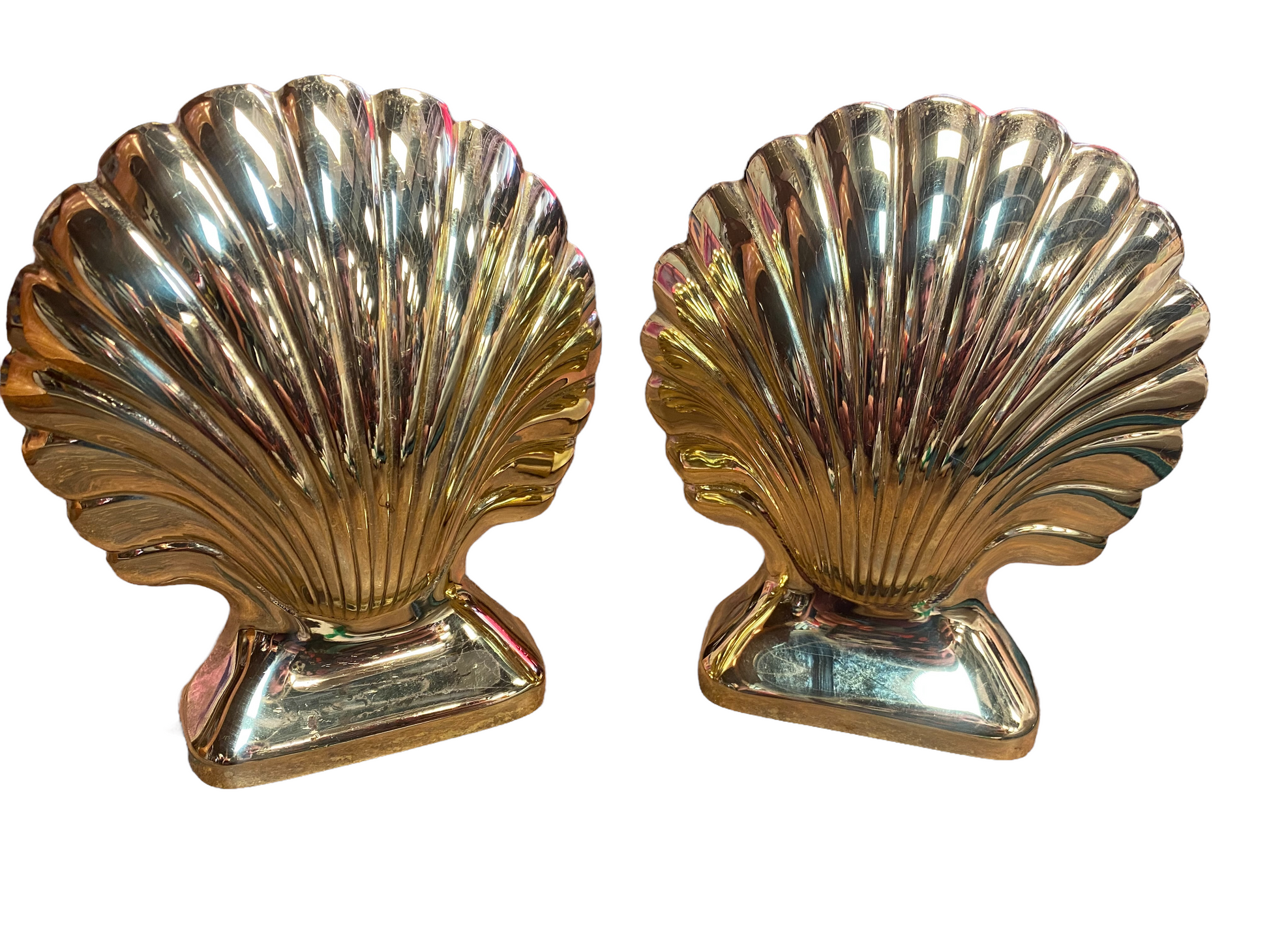 Baldwin Brass Shell Bookends w/ Henry Ford Museum & Greenfield